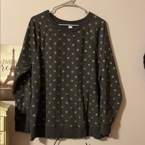 Old Navy Size XL Gray Polka Dot Sweater